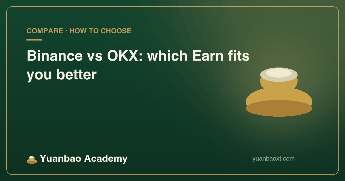 Binance and OKX earn product range comparison, cover image