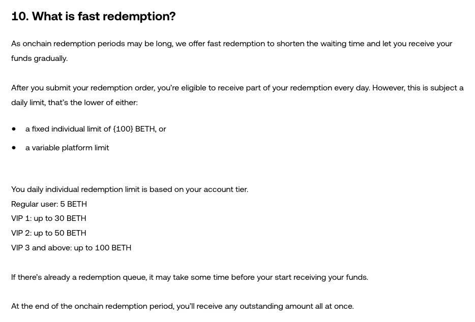 OKX ETH Staking FAQ answer on fast redemption, cover image